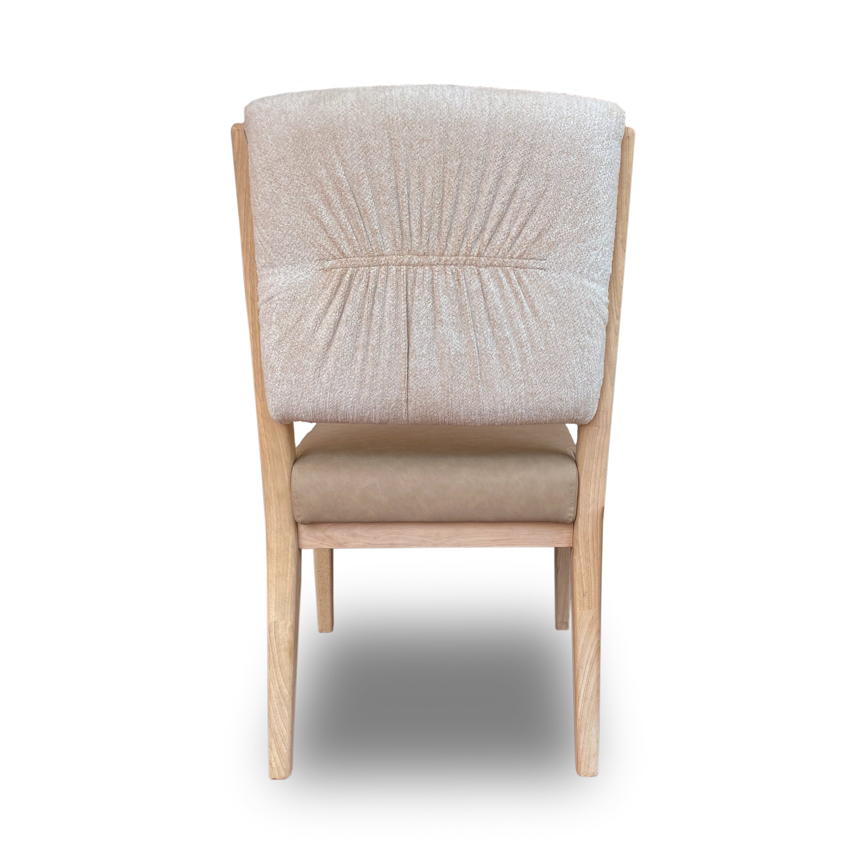 Zinnia Upholstered Dining Chair in White Sand, Buttermilk Leather and Dune Chenille (Set of 2)