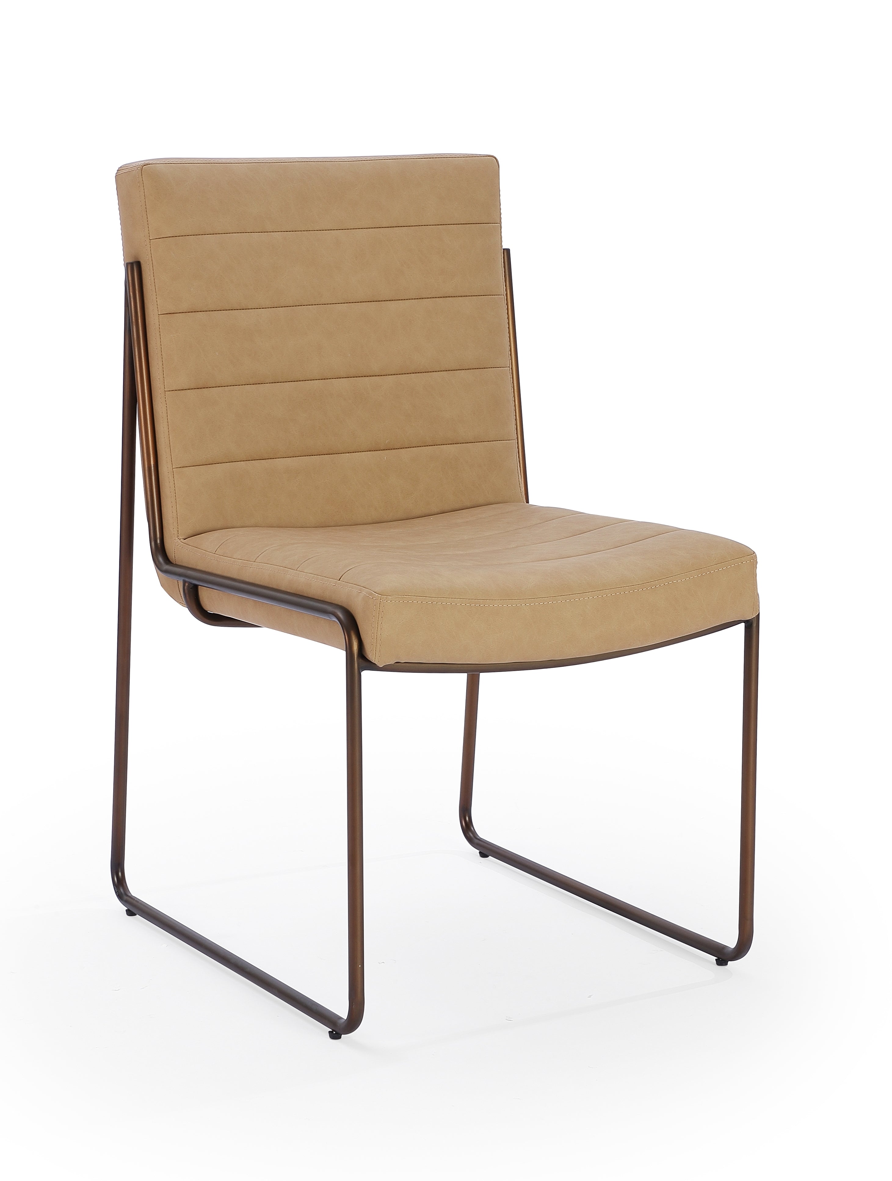 Madison Metal Frame Dining Chair in Honey Synthetic Leather (Set of 2)