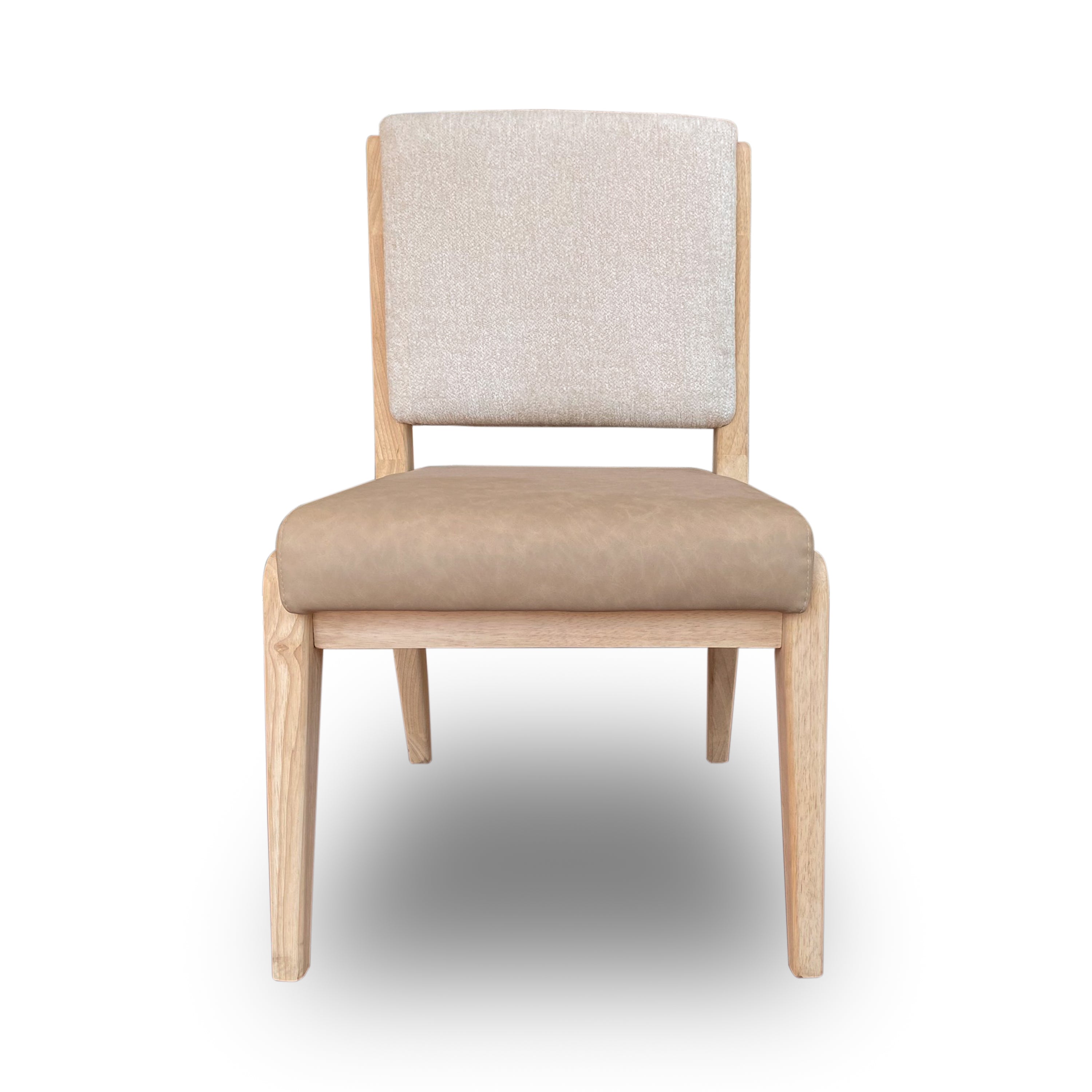 Zinnia Upholstered Dining Chair in White Sand, Buttermilk Leather and Dune Chenille (Set of 2)
