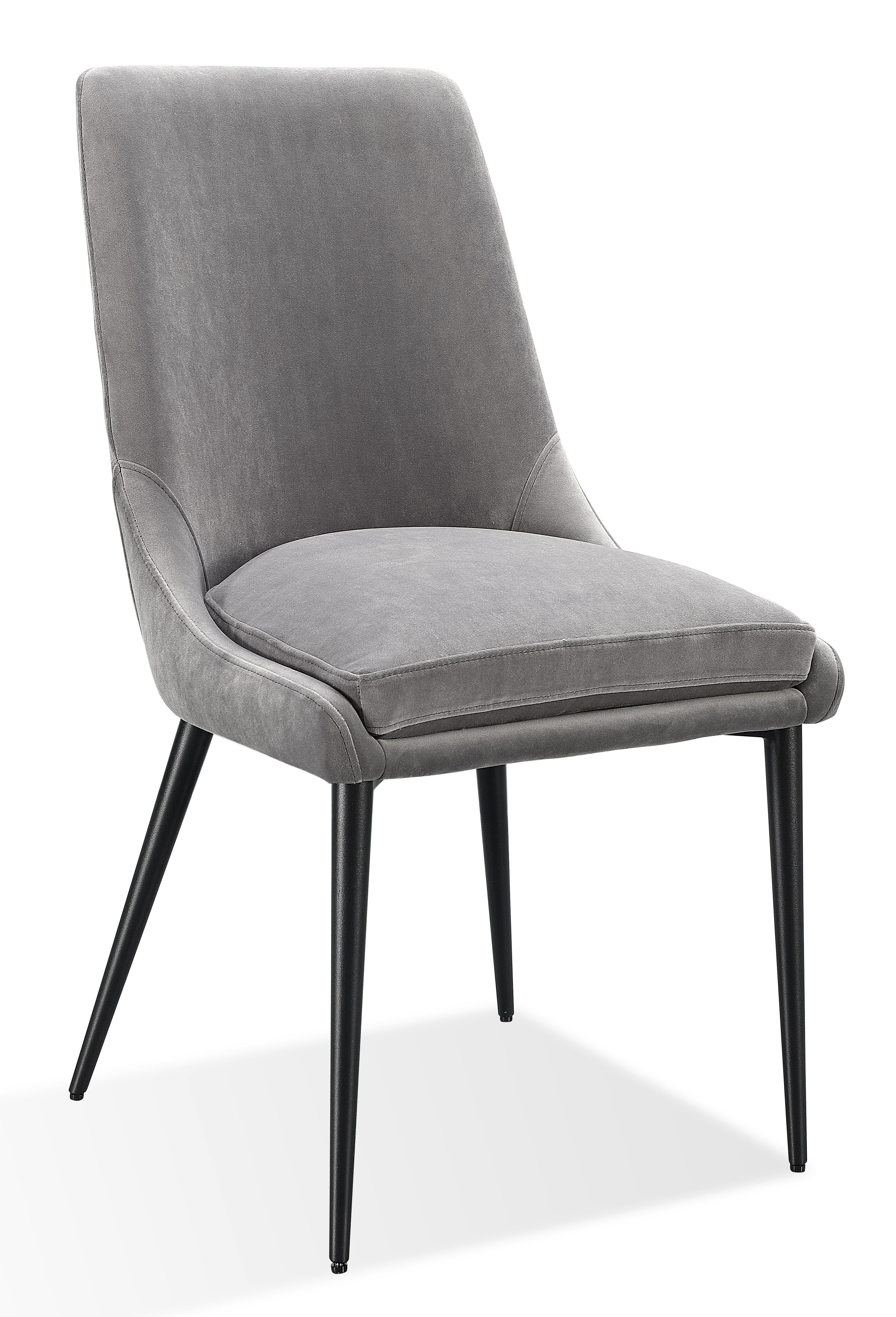 Winston Upholstered Metal Leg Dining Chair in Goose and Black (Set of 2)