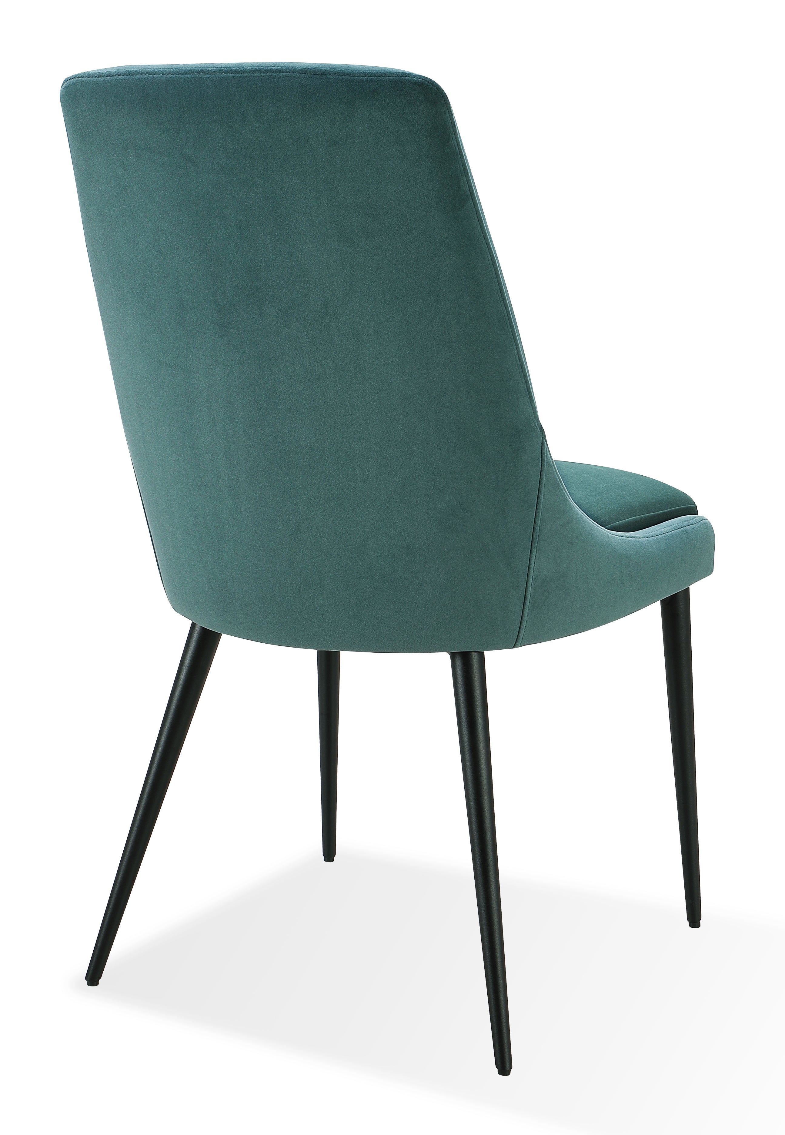 Winston Upholstered Metal Leg Dining Chair in Smoked Green and Black (Set of 2)