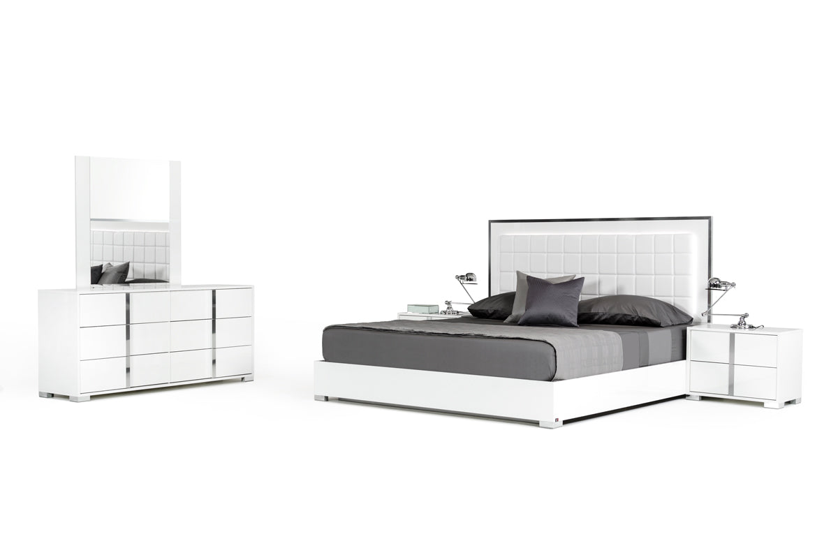 Modrest San Marino Modern White Bed