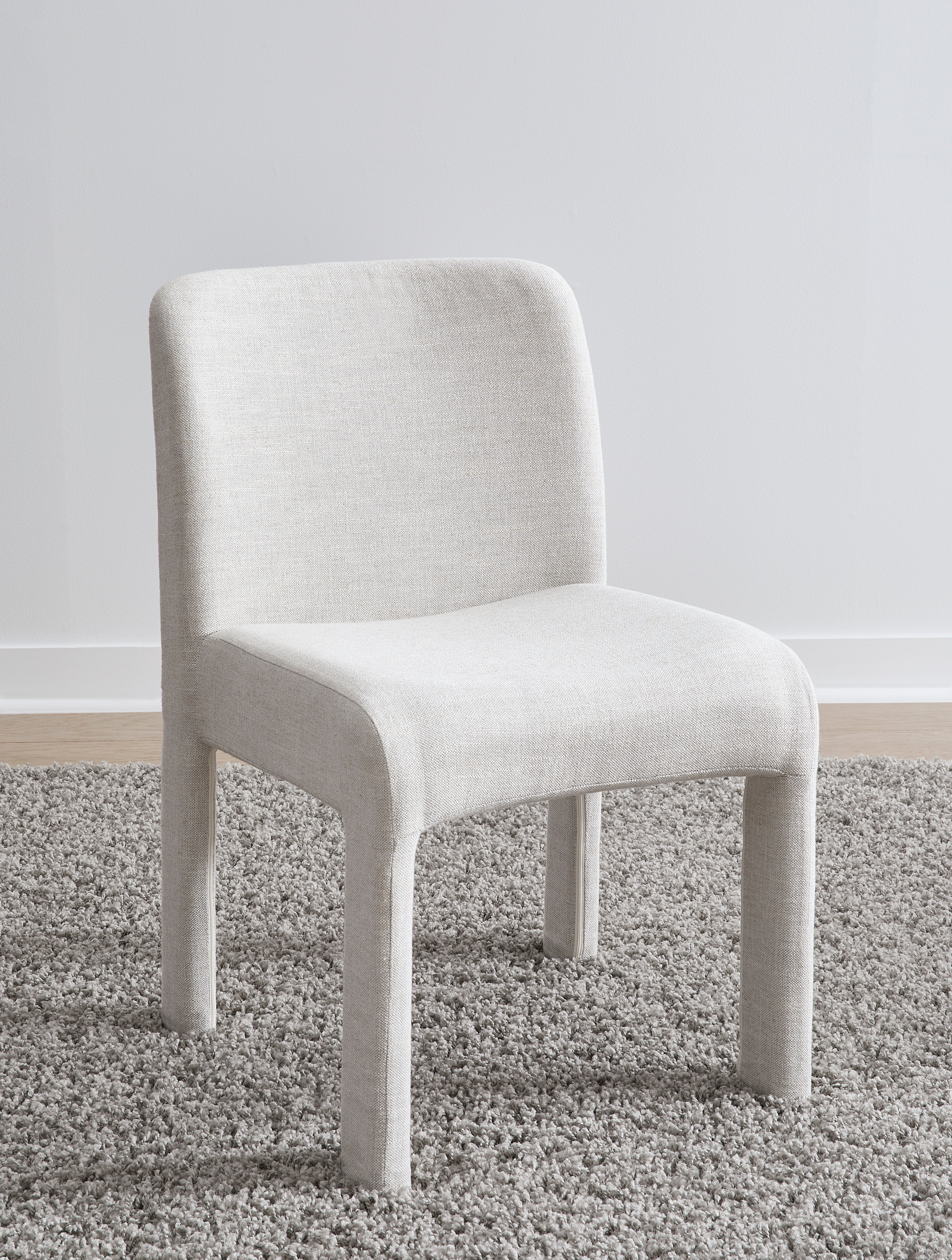 Devon Fully Upholstered Dining Chair in Turtle Dove Linen (Set of 2)