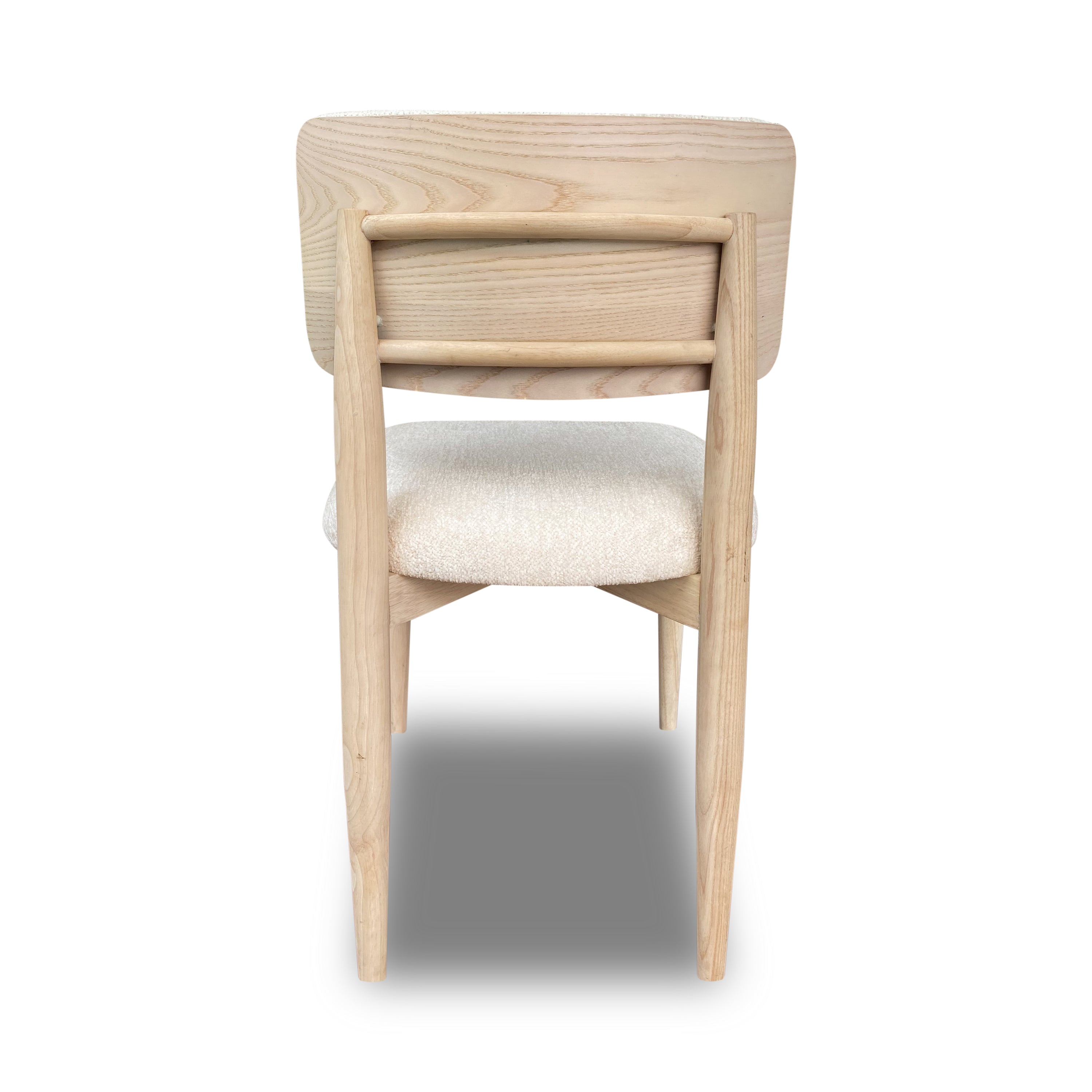 Zinnia Wood Back Dining Chair in White Sand and Dune Chenille (Set of 2)
