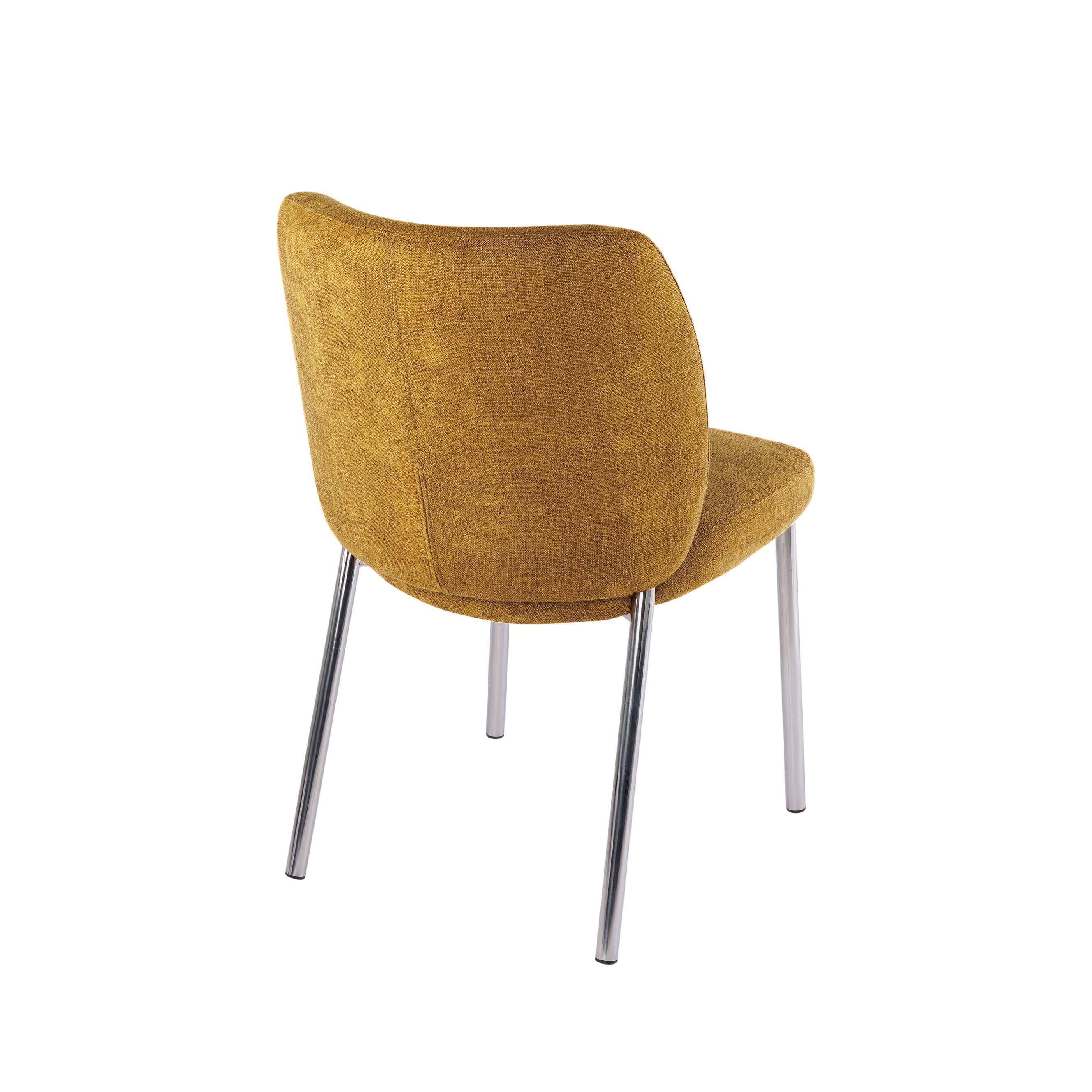 Fomo Chenille-upholstered Stainless Steel Base Dining Chair in Pineapple (Set of 2)