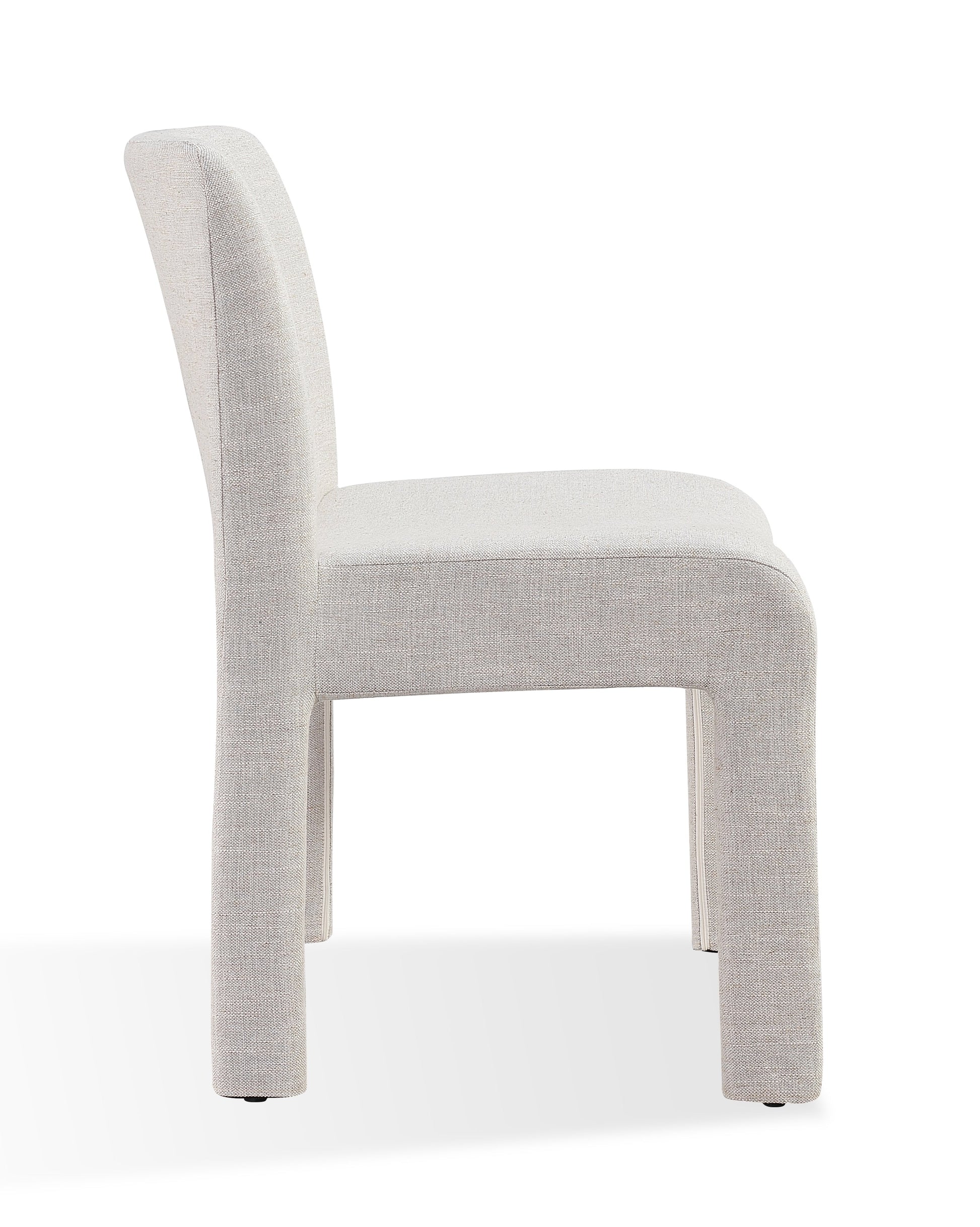 Devon Fully Upholstered Dining Chair in Turtle Dove Linen (Set of 2) - What A Room