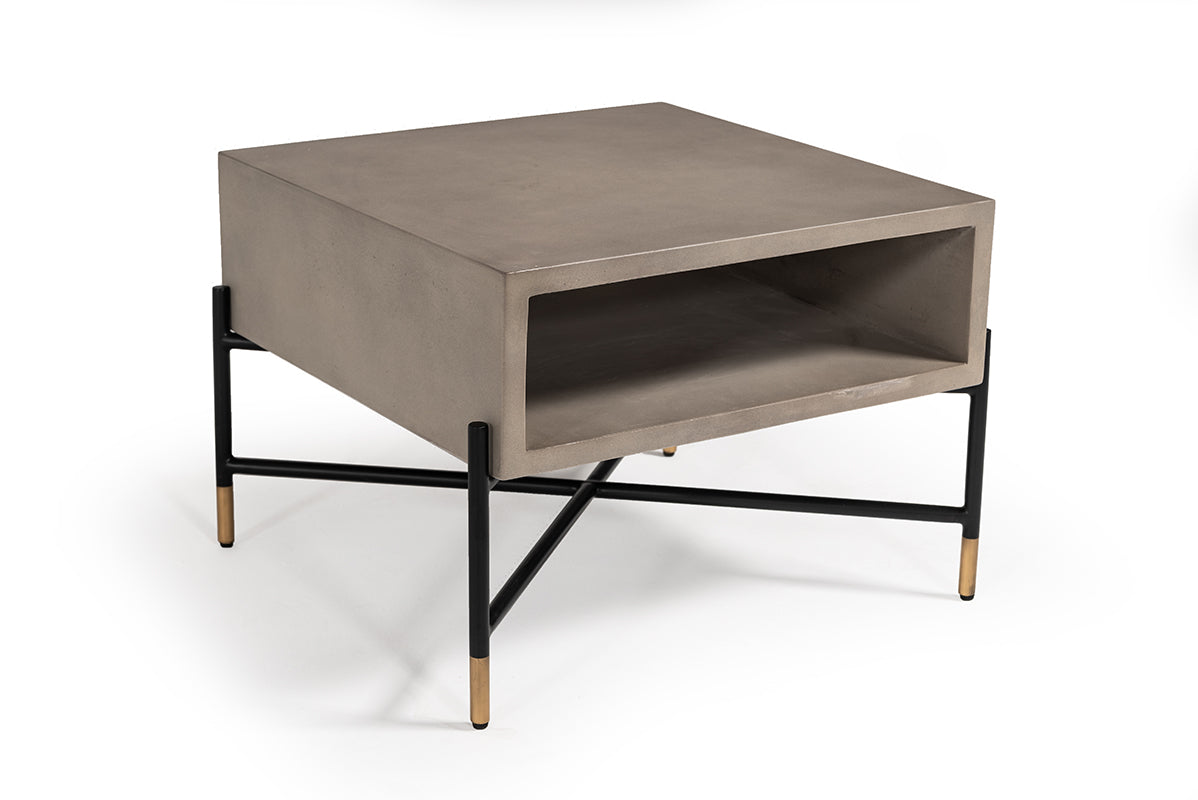 Modrest Walker Modern Concrete & Metal Coffee Table - What A Room