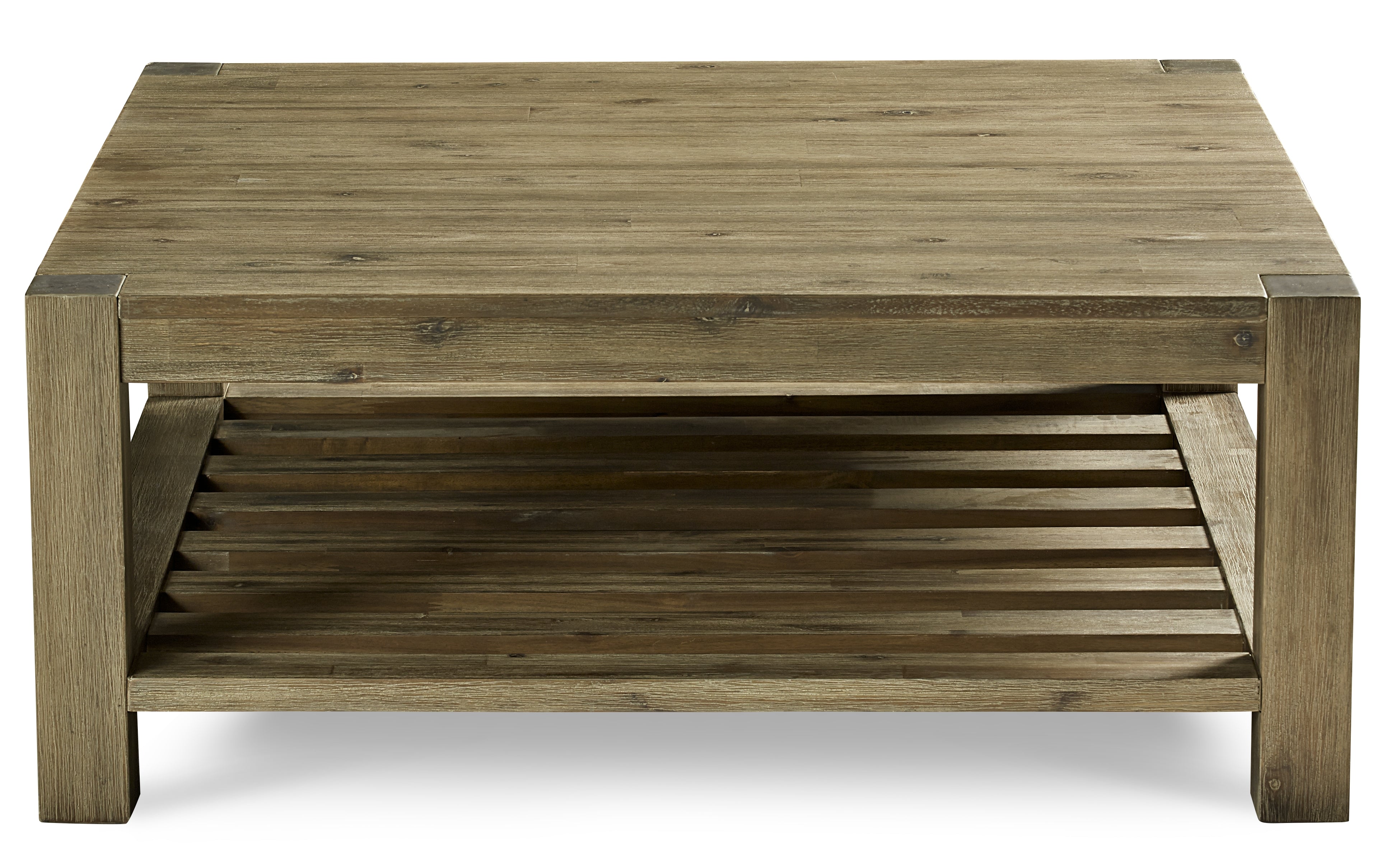 Canyon Solid Wood Square Coffee Table in Washed Grey