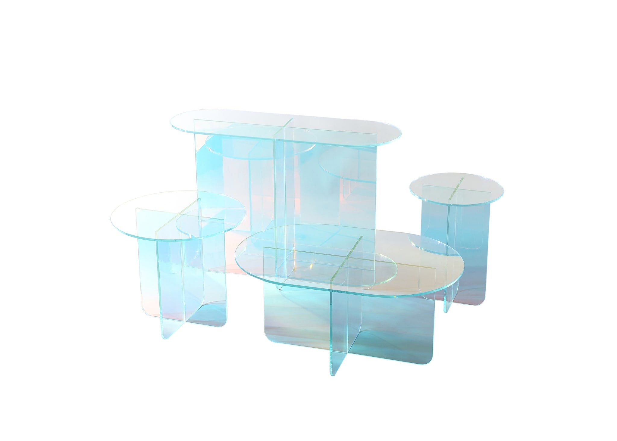 Fomo Coffee Table in Iridescent Glass