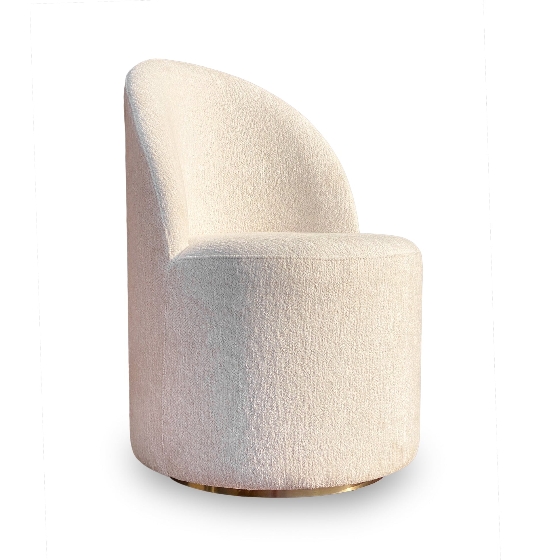 Zinnia Fully Upholstered Swivel Chair in Dune Chenille - What A Room