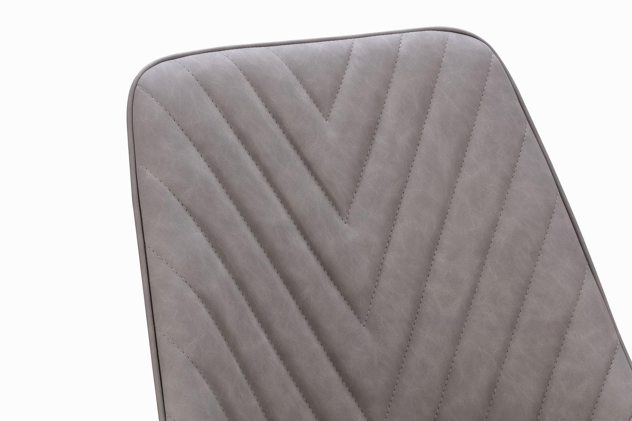 Lucia Metal Leg Upholstered Dining Chair in Anchor Gray Synthetic Leather and Gunmetal (Set of 2)